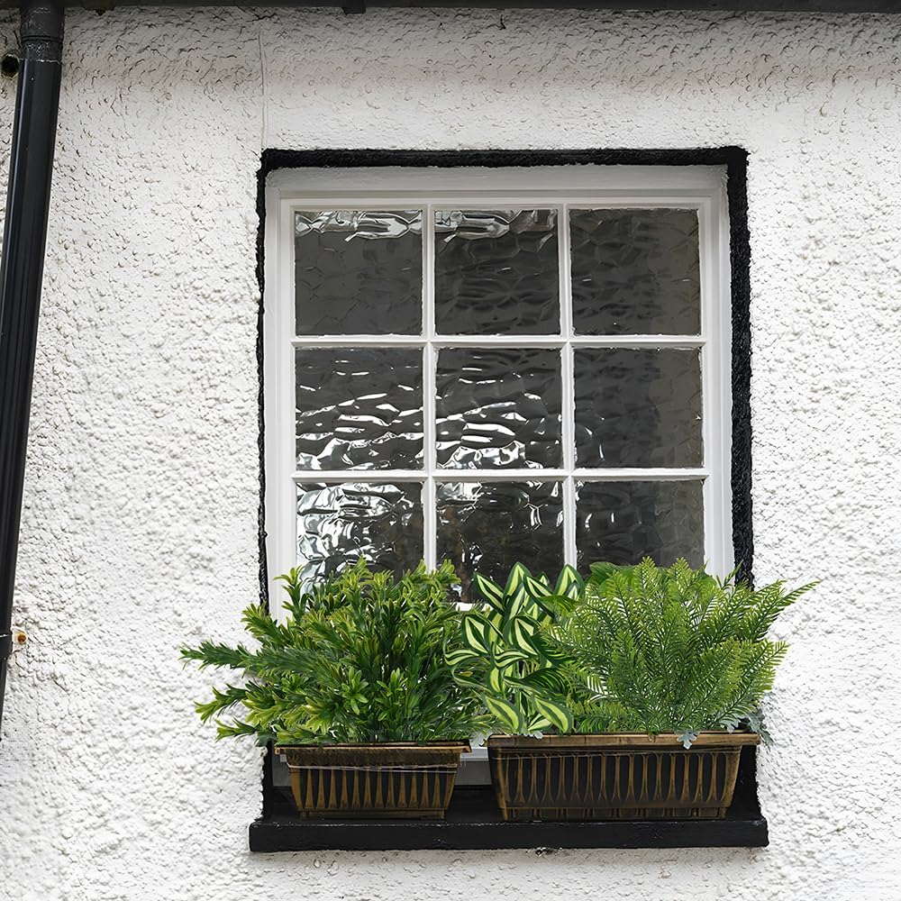 15Pcs Outdoor Artificial Plants UV Resistant Fake Plastic Greenery Spring Grass for Outside Yard Front Porch Patio Window Box Planter Basket Decor (Yellow Green)
