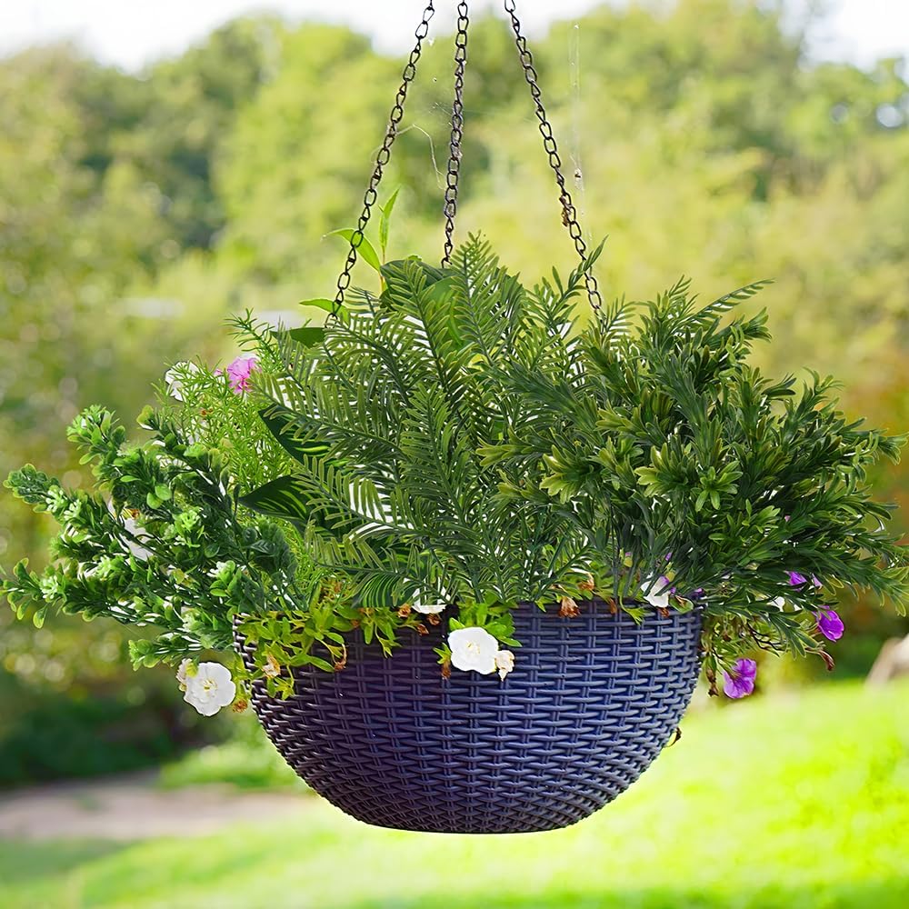 15Pcs Outdoor Artificial Plants UV Resistant Fake Plastic Greenery Spring Grass for Outside Yard Front Porch Patio Window Box Planter Basket Decor (Yellow Green)