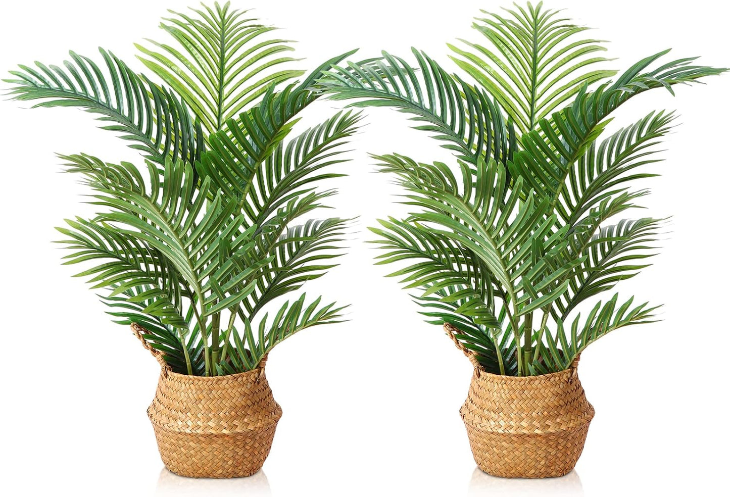 LOMANTO Fake Majesty Palm Plant 2Ft Artificial Plants for Home Decor Indoor Small Faux Trees in Pot Fake Tropical Plants for Housewarming Gift 1Pack