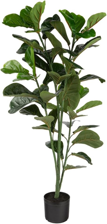 Naturae Decor Fiddle Leaf Plant - Lifelike Artificial Indoor House Plant - 27 in High