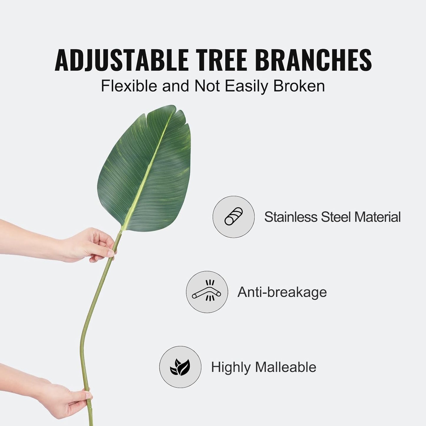 VEVOR Artificial Bird of Paradise Tree, 5 FT Tall Faux Plant, PE Material & Anti-Tip Tilt Protection Low-Maintenance Plant, Lifelike Green Fake Tree for Home Office Warehouse Decor Indoor Outdoor