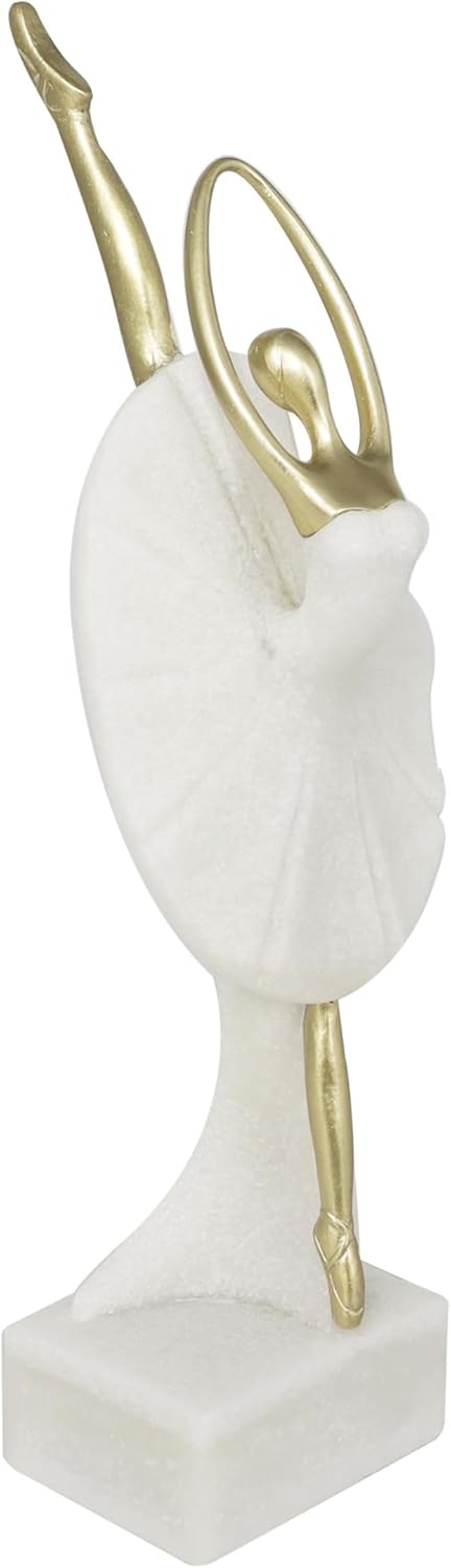 Deco 79 Polystone Dancer Decorative Sculpture Home Decor Statue, Accent Figurine 7" x 5" x 13", Brass