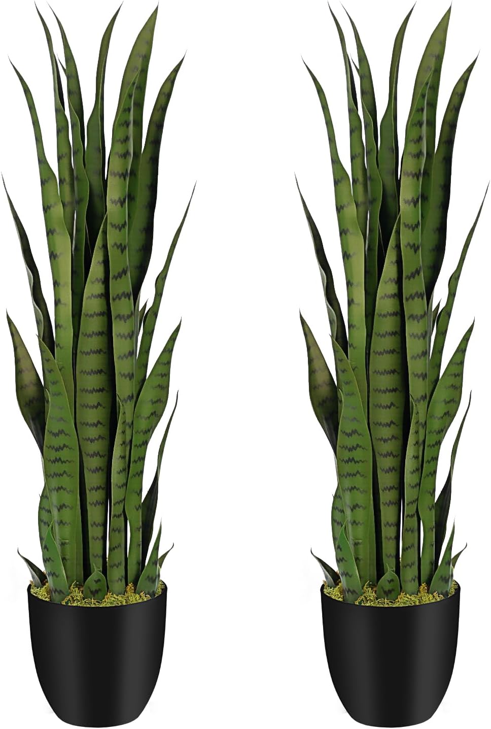 3ft Artificial Snake Plant – 36in Faux Sansevieria Plants, Fake Floor Plant for Indoor Outdoor, Front Porch Patio Home Office Decor, Mother-in-Law’s Tongue, Green 1Pcs
