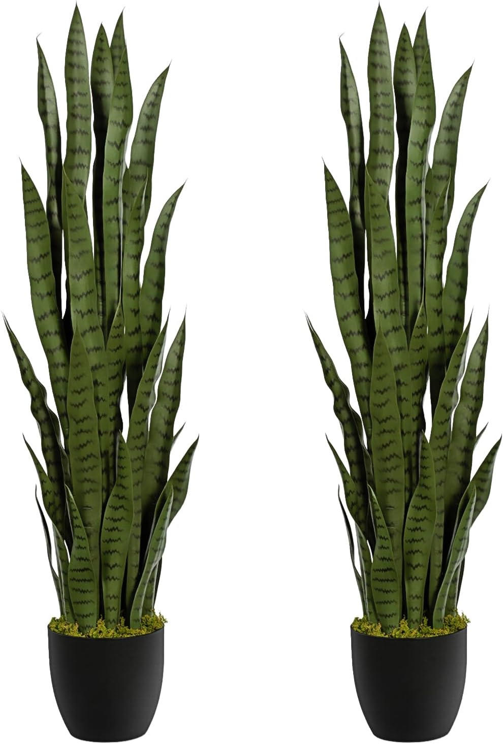 3ft Artificial Snake Plant – 36in Faux Sansevieria Plants, Fake Floor Plant for Indoor Outdoor, Front Porch Patio Home Office Decor, Mother-in-Law’s Tongue, Green 1Pcs