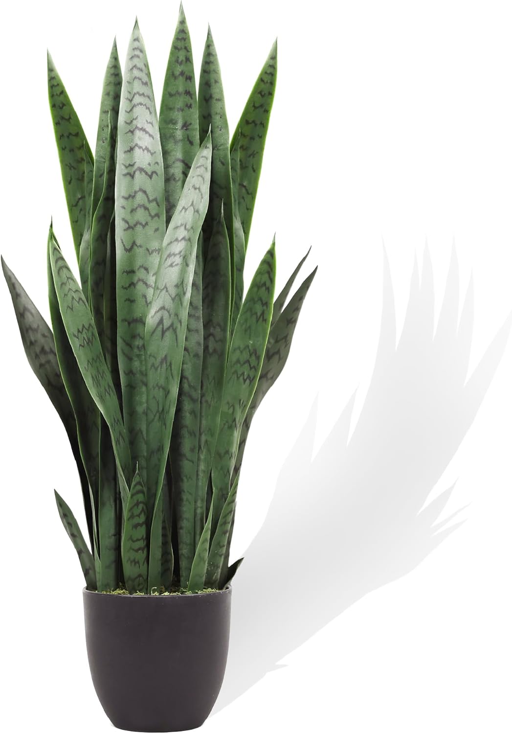 KOL 3FT 2-Pack Artificial Snake Plant, Fake Sansevieria Indoor Outdoor, 28 Thick PE Leaves Lifelike Faux Silk Plants, Home Living Room Decor 35in Mother in Law Tongue, Greenery for Office Decor, Green