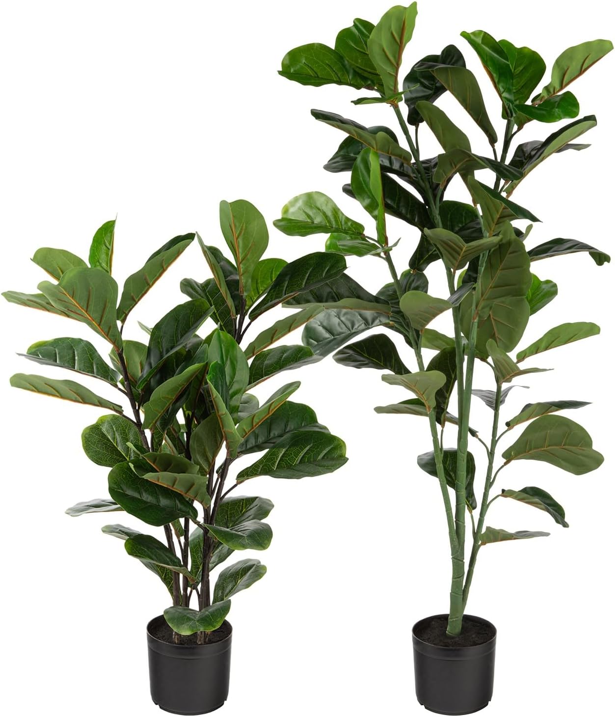 Naturae Decor Fiddle Leaf Plant - Lifelike Artificial Indoor House Plant - 27 in High