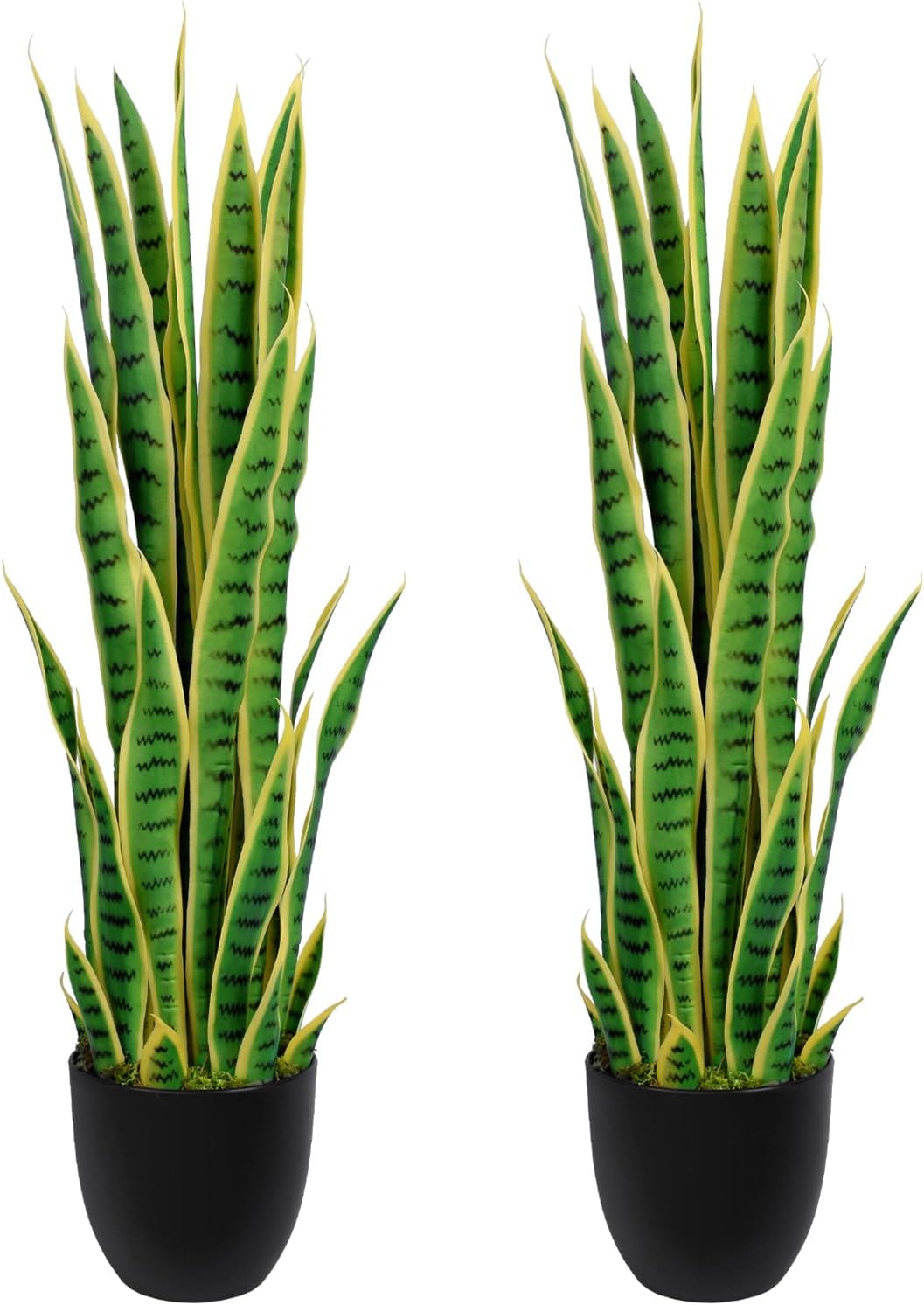 3ft Artificial Snake Plant – 36in Faux Sansevieria Plants, Fake Floor Plant for Indoor Outdoor, Front Porch Patio Home Office Decor, Mother-in-Law’s Tongue, Green 1Pcs