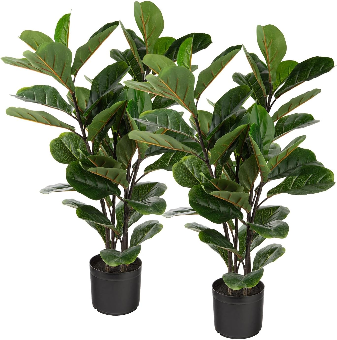 Naturae Decor Fiddle Leaf Plant - Lifelike Artificial Indoor House Plant - 27 in High