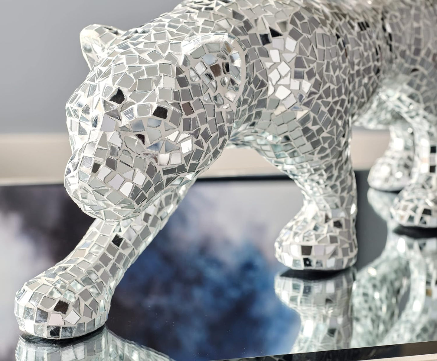 Signature Design by Ashley Drice Mixed Media Lion Sculpture, Silver