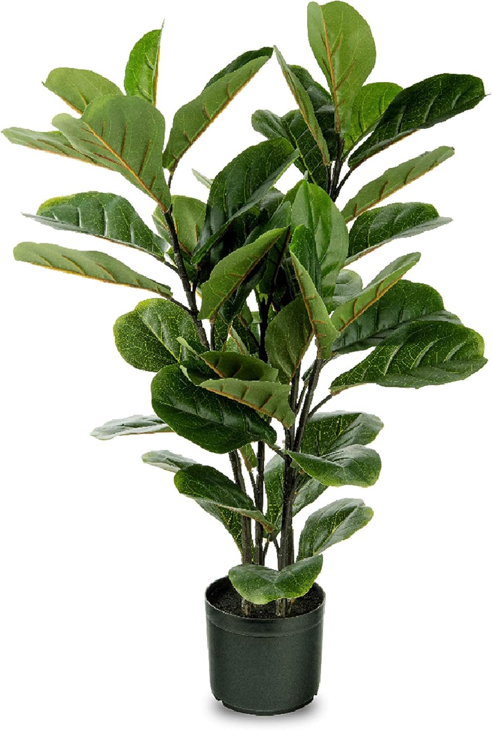 Naturae Decor Fiddle Leaf Plant - Lifelike Artificial Indoor House Plant - 27 in High