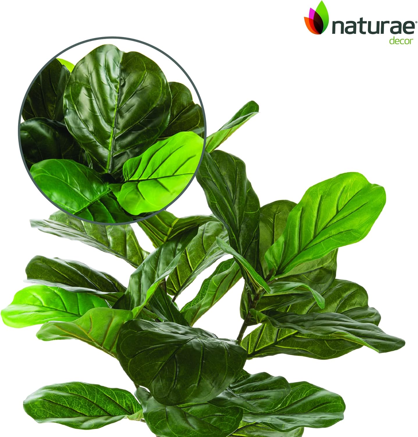 Naturae Decor Fiddle Leaf Plant - Lifelike Artificial Indoor House Plant - 27 in High