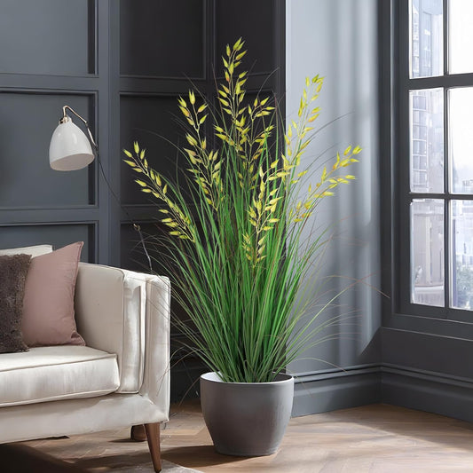 Artificial Plants Artificial Wheat Grass Faux Plants Artificial Grass Plant Fake Green Plants Tall Fake Plants Tall Suitable for Indoor Home Decor Outdoor Porch Terrace Decor（47In，1pack）