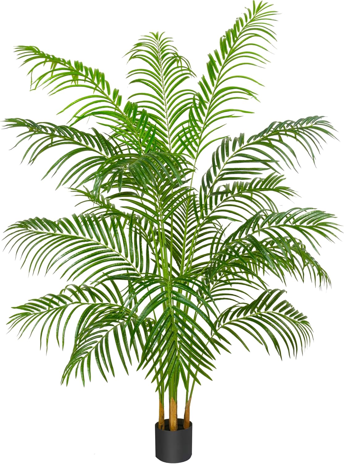 Artificial Fake Palm Tree 4FT Tropical Faux Palm Trees in Pot with 13 Trunks and Real Bark Design Areca Floor Plant Faux Palm Plant for Indoor Outdoor Home Decor