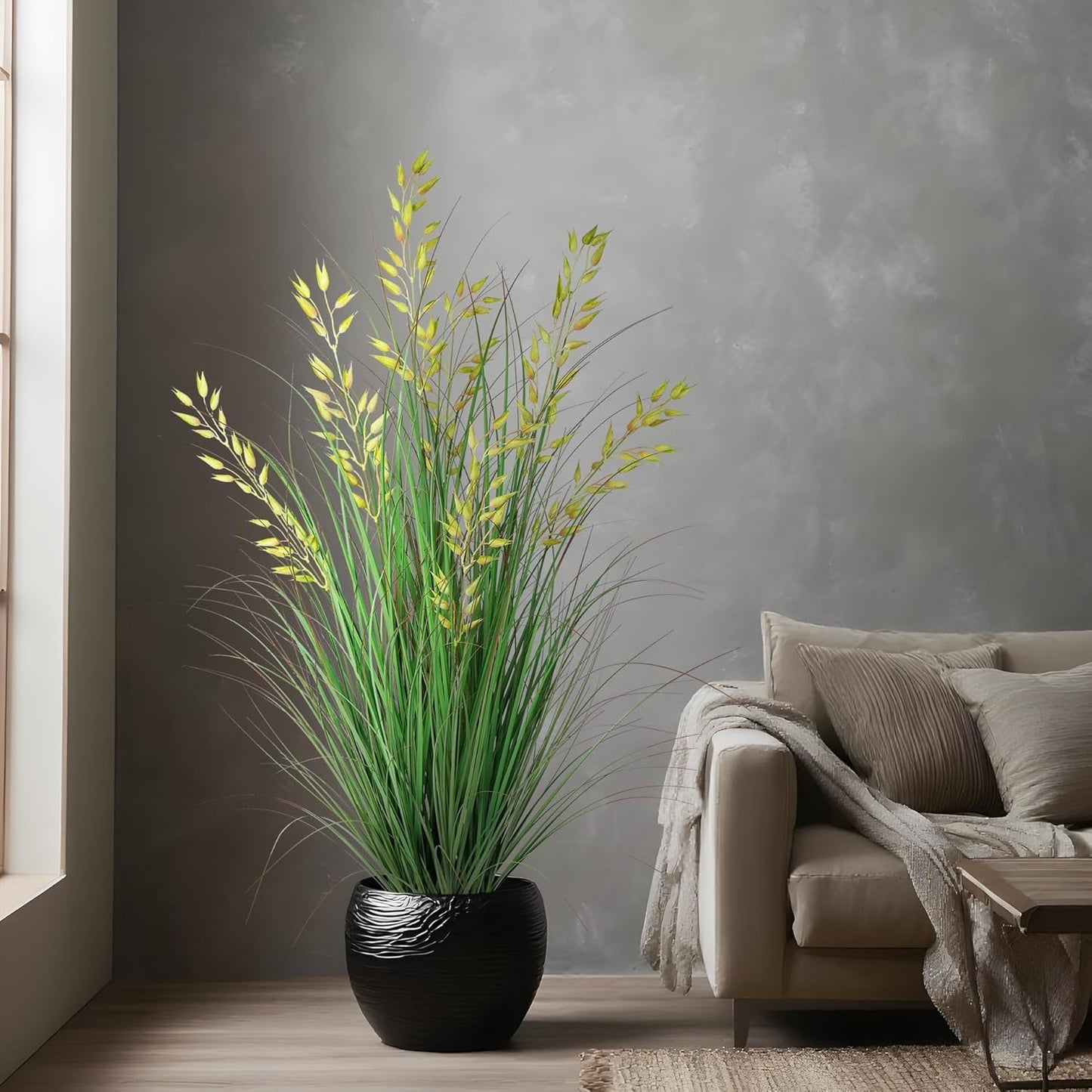 Artificial Plants Artificial Wheat Grass Faux Plants Artificial Grass Plant Fake Green Plants Tall Fake Plants Tall Suitable for Indoor Home Decor Outdoor Porch Terrace Decor（47In，1pack）
