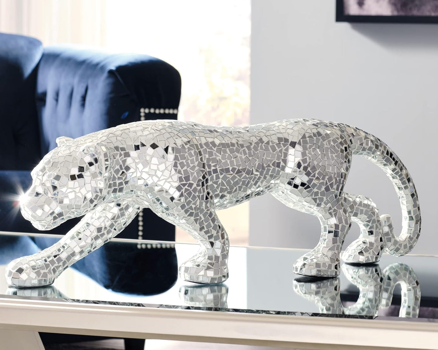 Signature Design by Ashley Drice Mixed Media Lion Sculpture, Silver