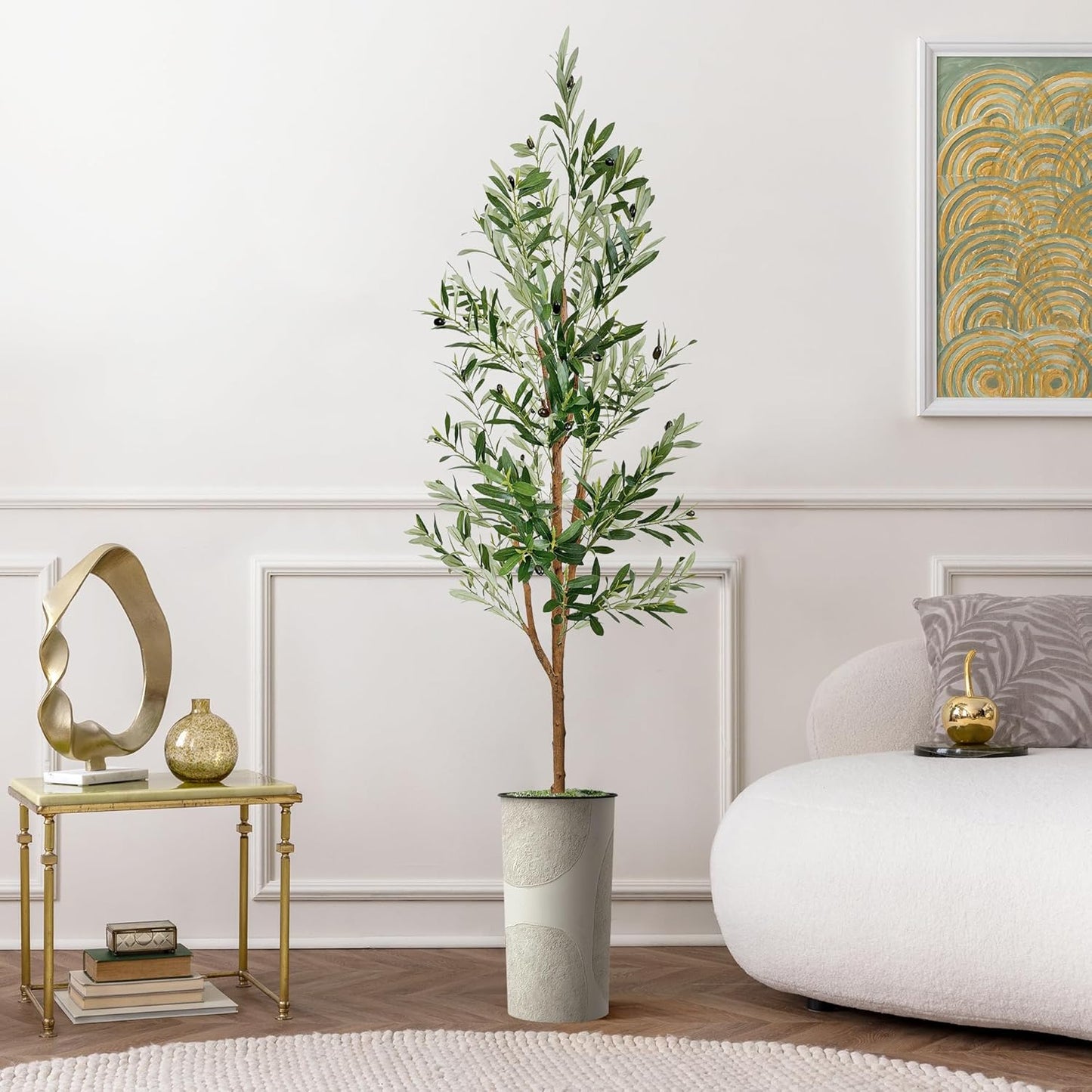 Artificial Tree in Optional Designed Pot, Fake Areca Tropical Palm Silk Tree for Indoor and Outdoor Home Decoration - 66" Overall Tall (Plant Pot Plus Tree)